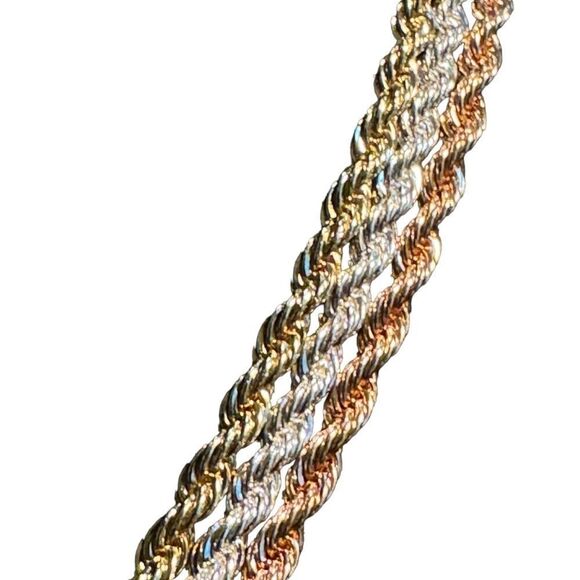 NWT Charter Club Tri-Tone Multi-Chain Knotted Lariat Necklace, 30”+ 2” - Picture 3 of 5